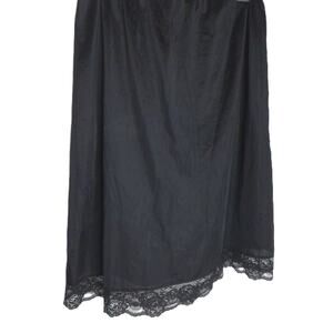 Vintage Bari Black Nylon Lace Half Slip Size Medium